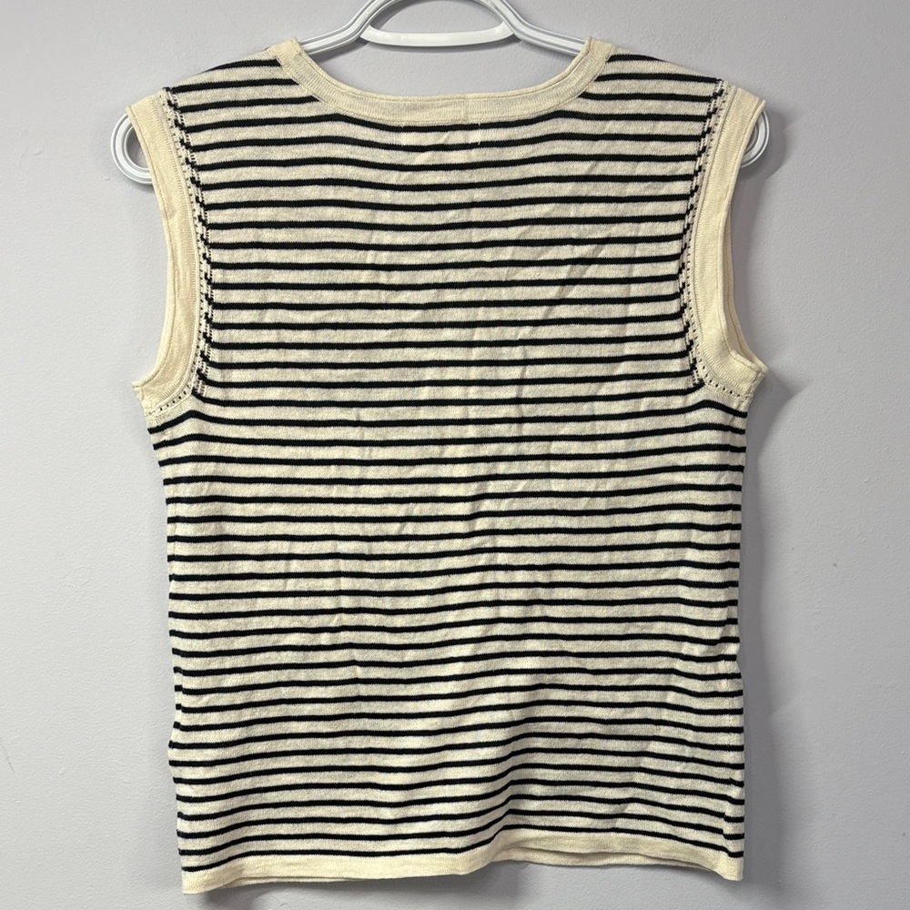 White Stuff Striped Knit Top in Blue & Cream - Picture 5 of 8